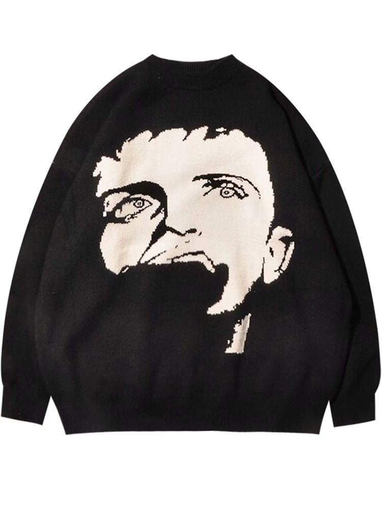 Privathinker Men's Winter Warm Sweater Korean Streetwear Fashion Woman Pullovers Sweater Autumn Graphic Printed Casual Sweater
