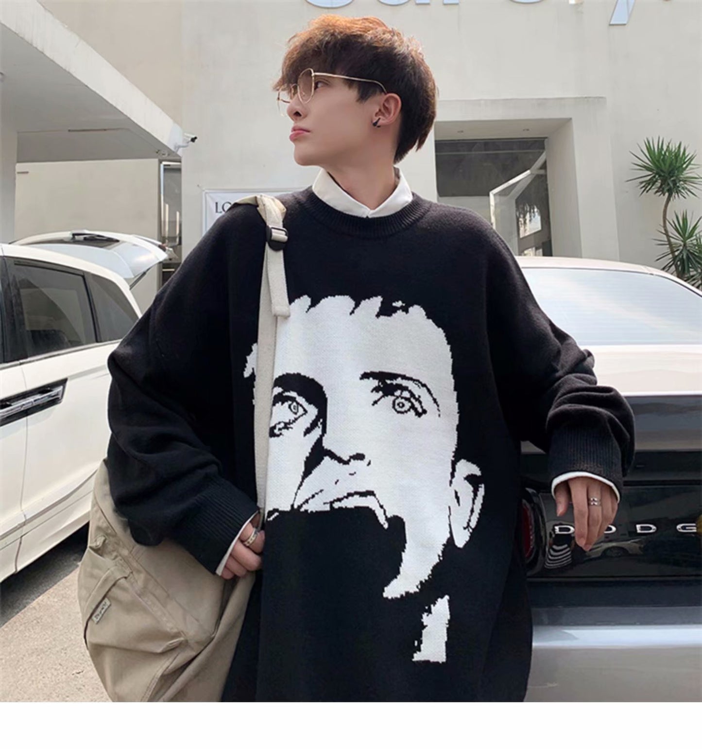 Privathinker Men's Winter Warm Sweater Korean Streetwear Fashion Woman Pullovers Sweater Autumn Graphic Printed Casual Sweater