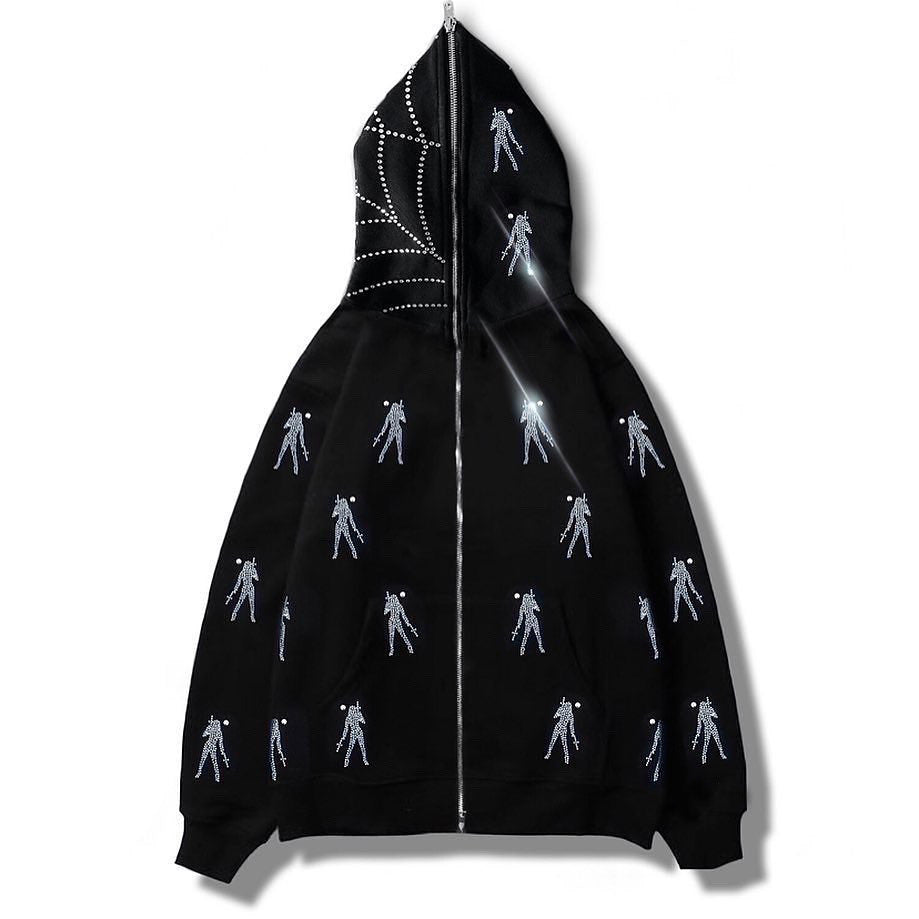 Autumn And Winter Loose Type Y2K Trend Water Drill Hoodie Cardigan